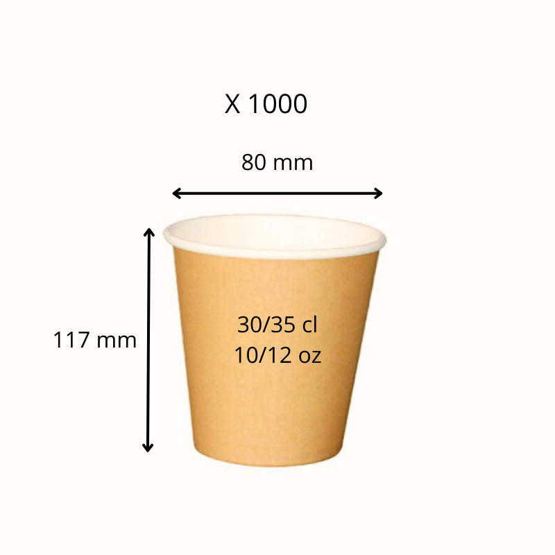 Gobelet en carton kraft brun 30/35 cl (10/12 oz)